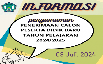 PENGUMUMAN PENERIMAAN CALON PESERTA DIDIK BARU TAHUN PELAJARAN 2024/2025